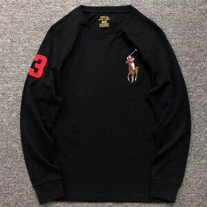 Ralph Lauren Round Neck Number Embroidered Print Long Sleeves
